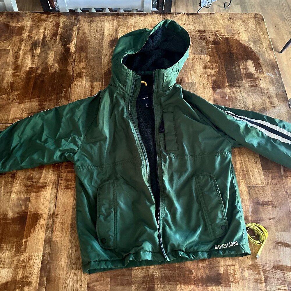Gap Kids Green Fleece-Lined Hooded Jacket